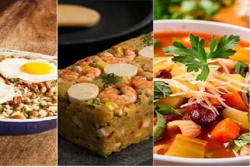 Evite o desperdício e reaproveite sobras de alimentos com receitas de mexidão, cuscuz e sopa de feijão (Foto: Divulgação | Paula Labaki/Divulgação | Divulgação)