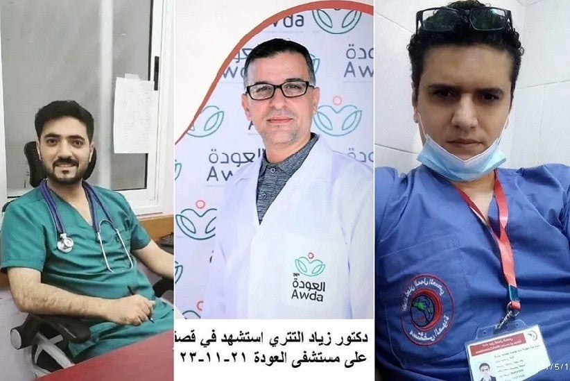 Médicos mortos no ataque ao hospital, em Gaza — Foto: Reprodução