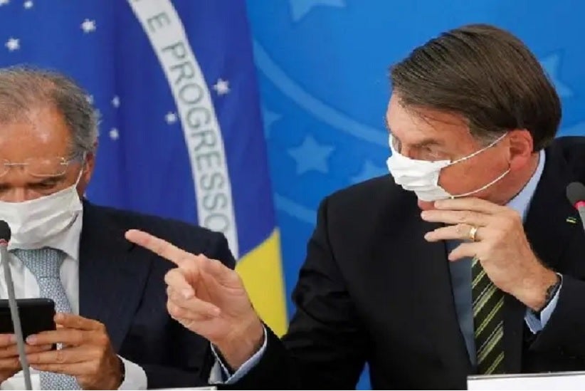 Presidente Jair Bolsonaro e ministro da Economia, Paulo Guedes, em Brasília