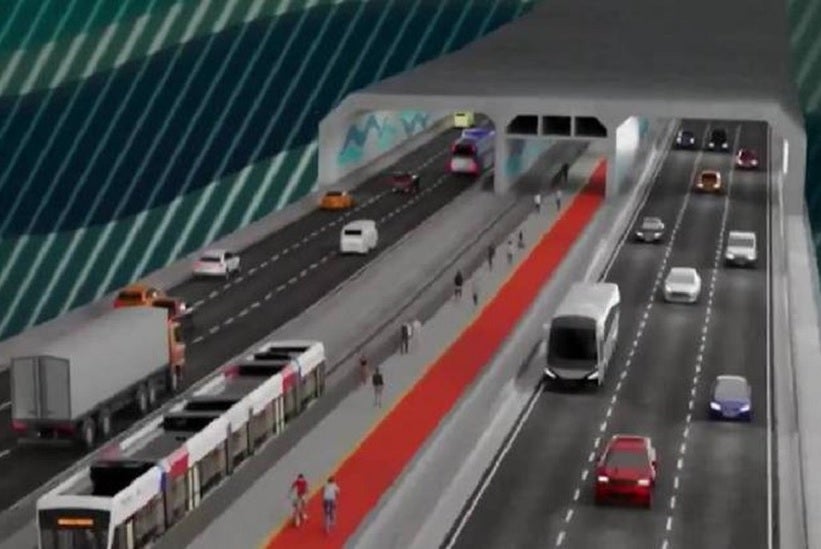 O presidente Lula e o governador de São Paulo, Tarcísio de Freitas, no anúncio da obra do túnel entre Santos e Guarujá. Foto: Divulgação