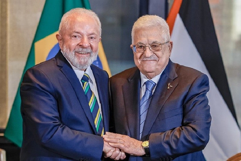 No encontro com Mahmoud Abbas, Lula defendeu a solução de dois Estados, Palestina e Israel, no Oriente Médio. Foto: Ricardo Stuckert / PR