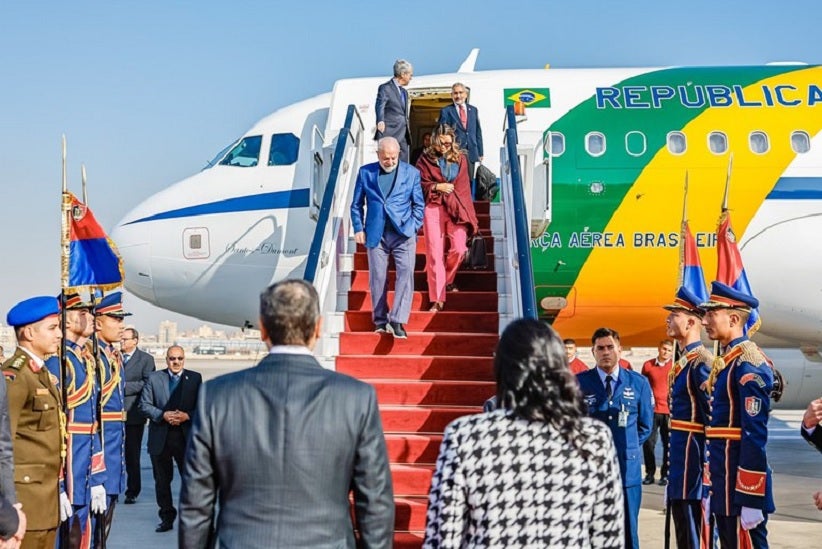 Chegada do presidente Lula ao Cairo. Agenda oficial será repleta nesta quinta, 15/2. Foto: Ricardo Stuckert / PR