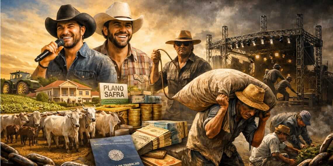 Quando o dinheiro público, o palco e o agro se unem na exploração humana